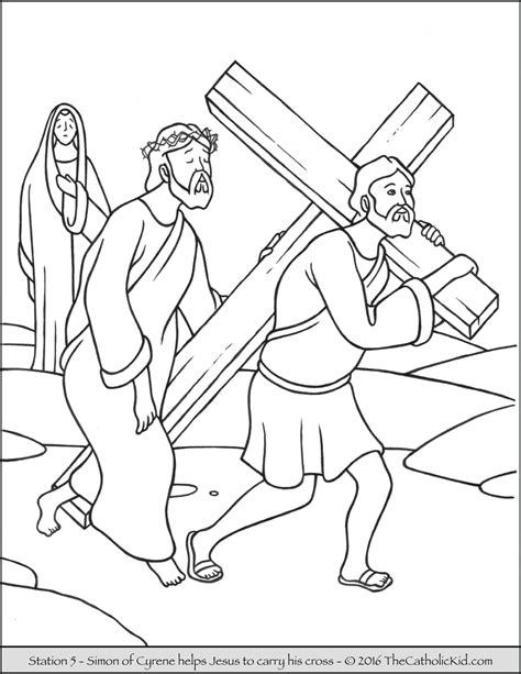 second station of the cross coloring page